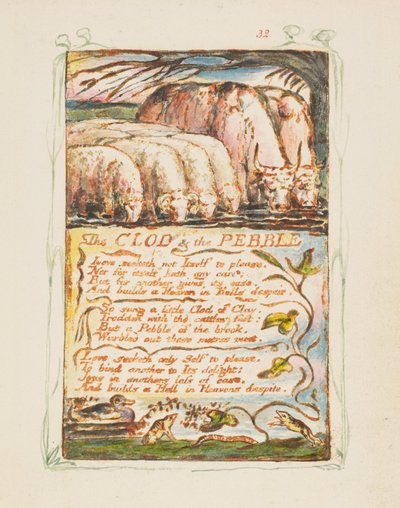 イノセンスとエクスペリエンスの歌：The Clod＆the Pebble、ca. 1825年。 作： William Blake