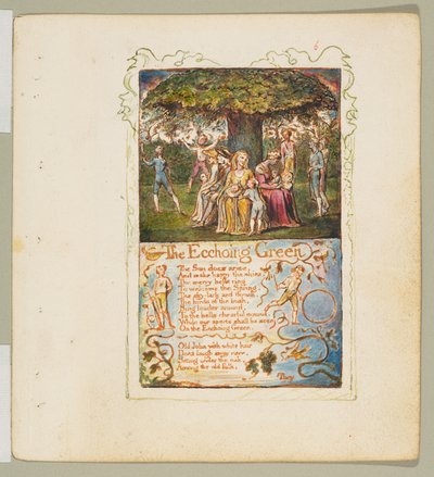 無邪気さと経験の歌。The Ecchoing Green、1825年頃。 作： William Blake