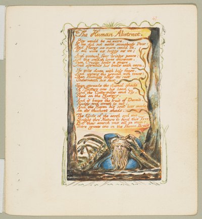 無垢と経験の歌：ヒューマンアブストラクト、ca。 1825年。 作： William Blake