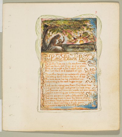 無邪気さと経験の歌。The Little Black Boy（黒人の少年） 1825年頃 作： William Blake