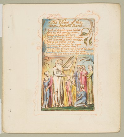 無邪気さと経験の歌。古代の吟遊詩人の声」1825年頃 作： William Blake