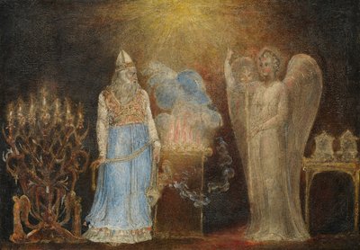 ザカリアに出現する天使、1799-1800年。 作： William Blake