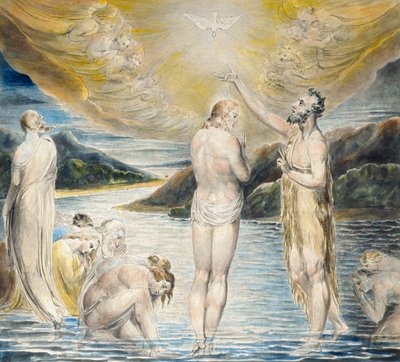キリストの洗礼、c1803 作： William Blake