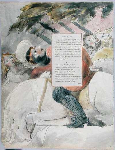 「吟遊詩人」、「トマス・グレイの詩」のデザイン56 作： William Blake