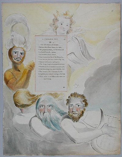 吟遊詩人、「トマス・グレイの詩」のデザイン63 作： William Blake