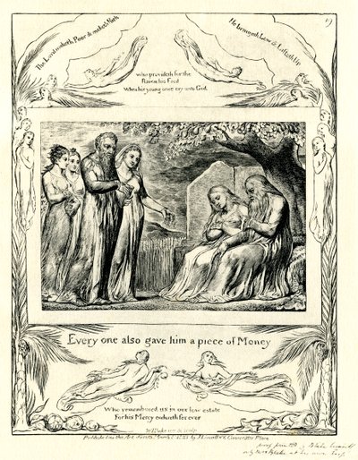 ヨブ記42:11 イラストレーション：ウィリアム・ブレイク 作： William Blake