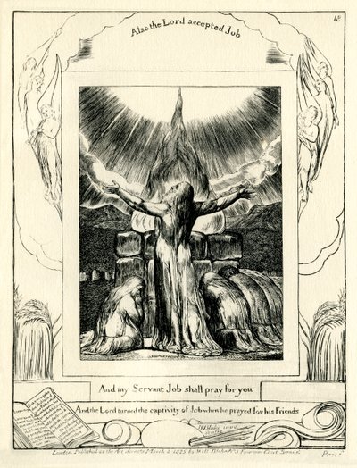 ヨブ記42:8 イラストレーション：ウィリアム・ブレイク 作： William Blake