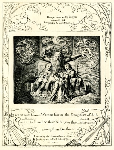 ウィリアム・ブレイクが描いた『ヨブ記』42章15節 作： William Blake