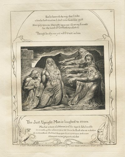 職業書：Pl。 10、ジャストアップライトマンは軽蔑、1825年。 作： William Blake