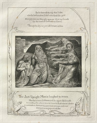 職業書：Pl。 10、ジャストアップライトマンは軽蔑され、1825年。 作： William Blake