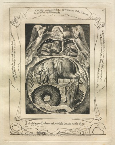 職業書：Pl。 15、1825年に私があなたと共に作ったビヒモスを見よ。 作： William Blake