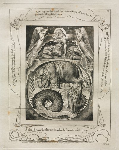 職業書：Pl。 15、1825年に私があなたと共に作ったビヒモスを見よ。 作： William Blake