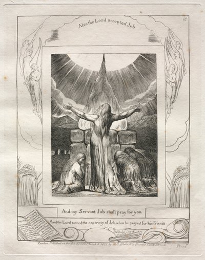 職業書：Pl。 18そして私の召使の仕事はあなたのために祈ります、1825。 作： William Blake
