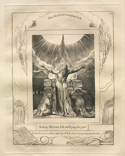 職業書：Pl。 18そして私の召使の仕事はあなたのために祈ります、1825。 作： William Blake