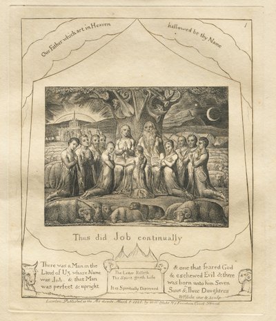 ヨブ記: Pl. 1、ヨブは絶えずこのようにしました 作： William Blake