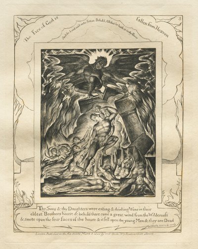 職業書：Pl。 3、あなたの息子と娘はワインを食べたり飲んだりしています...、1825年。 作： William Blake