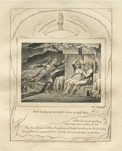職業書：Pl。 4、そして私はあなたを告げるために、1825年に一人で逃げられました。 作： William Blake