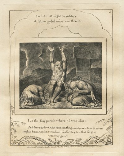 職業書：Pl。 8、1825年、私が生まれた日が滅びるように。 作： William Blake
