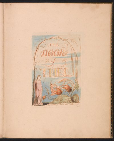 The Book of Thel、プレート2、タイトルページ 作： William Blake