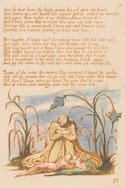 The Book of Thel、プレート 7、「しかし、卑しい者を愛する者は……」 作： William Blake