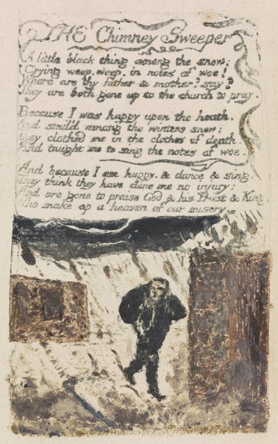 「TheChimneySweeper」、「SongsofExperience」のプレート45 作： William Blake