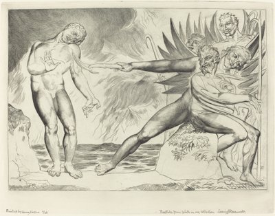 腐敗した役人のサークル。 チャンポロを苦しめる悪魔 作： William Blake