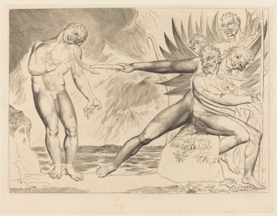 腐敗した役人のサークル。 チャンポロを苦しめる悪魔 作： William Blake