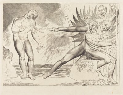 腐敗した役人のサークル。 チャンポロを苦しめる悪魔 作： William Blake