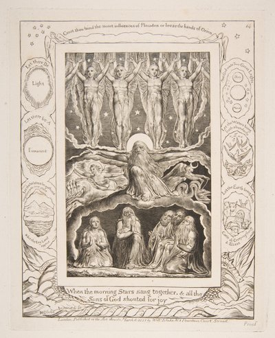 1825年から26年の仕事の本のイラストからの創造。 作： William Blake