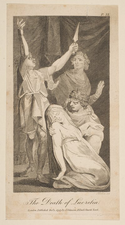 アレン・ニューと公平なローマ史、1797年からのルクレティアの死。 作： William Blake