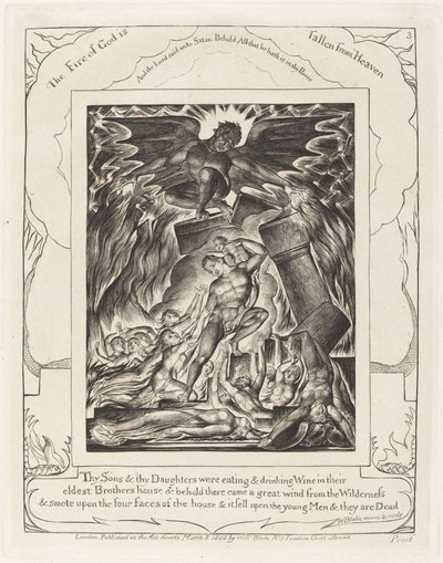 ヨブの息子たちの滅亡 作： William Blake