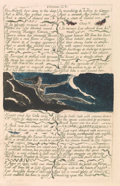 Ensimmäinen Urizenin kirja, levy 11, "Kaksi sierainta taipuivat syvälle..." (Bentley 13) 作： William Blake