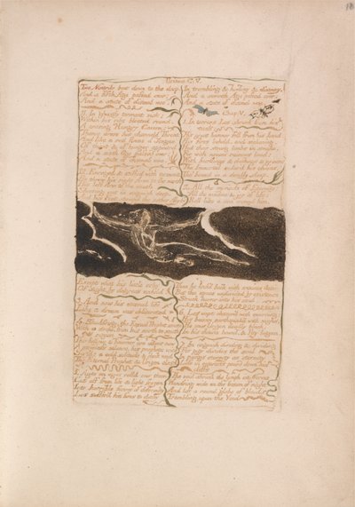 ウリゼンの最初の本、プレート16、2つの鼻孔が深く曲がっている....（ベントレー13） 作： William Blake