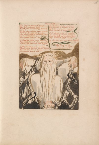 ウリゼンの最初の本、プレート27、彼らは何年も生きました。 。 。 。 （ベントレー28） 作： William Blake