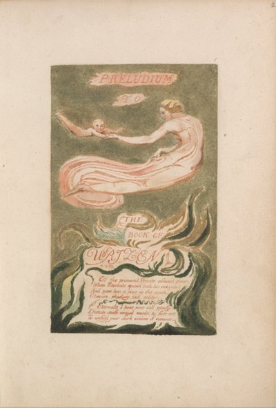 ウリゼンの最初の本、プレート2、ウリゼンの本の前奏曲（ベントレー2） 作： William Blake