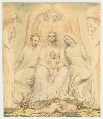 聖家族は真実のラップのキリストとしても知られています、c。 1805。 作： William Blake