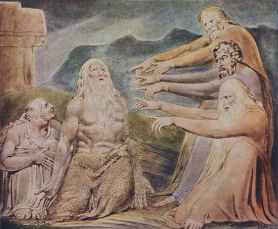 ジャストアップライトマンは軽蔑に笑われる、c1825、1947 作： William Blake