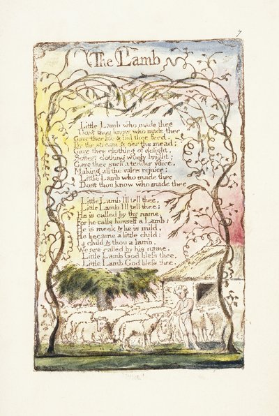 子羊、1789 作： William Blake