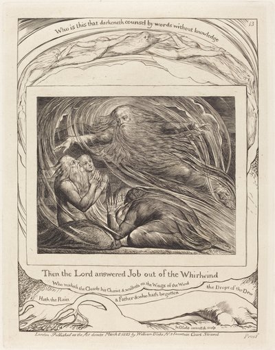 旋風の中からヨブに答える主 作： William Blake