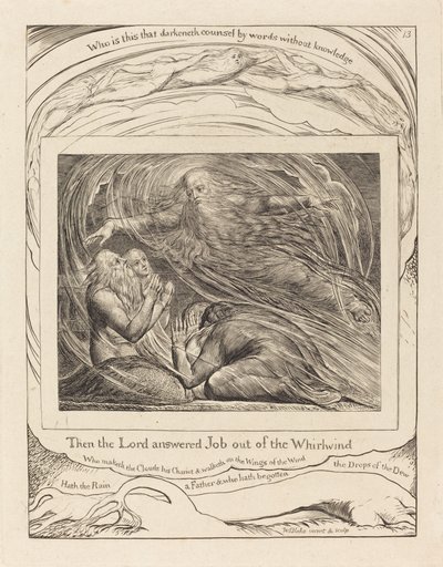 旋風の中からヨブに答える主 作： William Blake