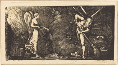 通訳者の応接室を掃除する男」18201822年頃 作： William Blake