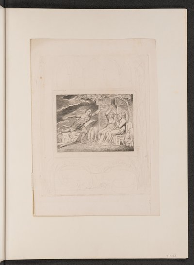 使者がヨブの不幸を伝える（1825年）。 作： William Blake