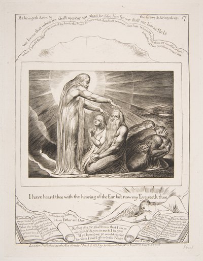 1825-26年の 『ヨブ記』の挿絵からの神の幻。 作： William Blake