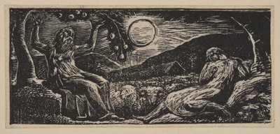 果樹の下のテノット、ヴァージルのソーントンズパストララル、1821年 作： William Blake