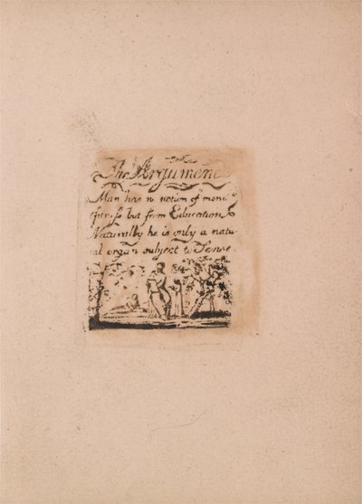 自然の宗教はありません、プレート2、議論。 。 。 。 （ベントレーa3） 作： William Blake