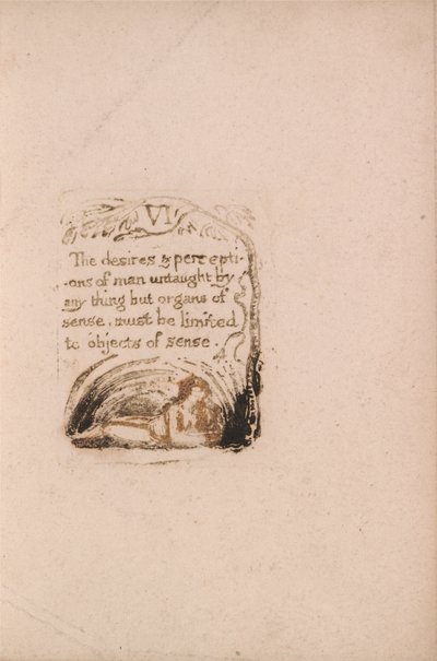 自然の宗教はありません、プレート8、VI欲望と認識。 。 。 。 （ベントレーa9） 作： William Blake