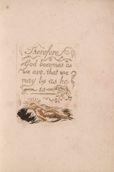 自然の宗教はありません、プレート9、したがって神はなります。 。 。 。 （ベントレーb12） 作： William Blake