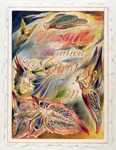 &39;エルサレムのタイトルページ：巨大なアルビオンの発散 作： William Blake