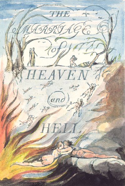 タイトルページ、天国と地獄の結婚から 作： William Blake