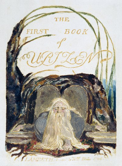 タイトルページ、「The First BookofUrizen」のプレート1 作： William Blake